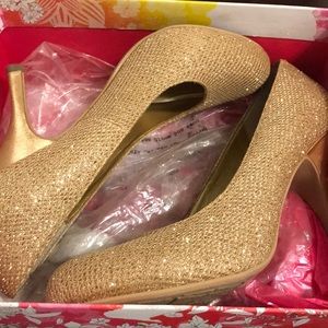 Gold glittery heels